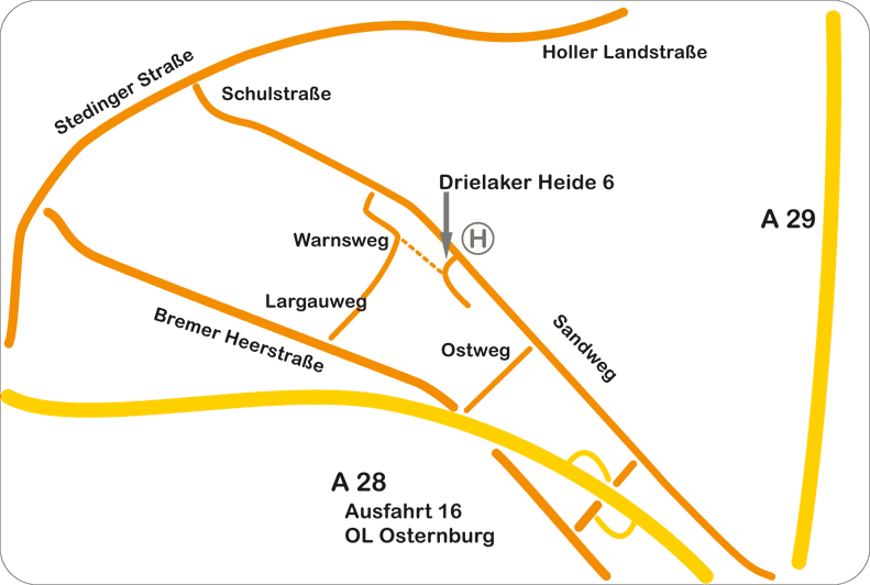 Evelyn Hartmann-Knüppel, Steuerberaterin in OL, Anfahrtskizee